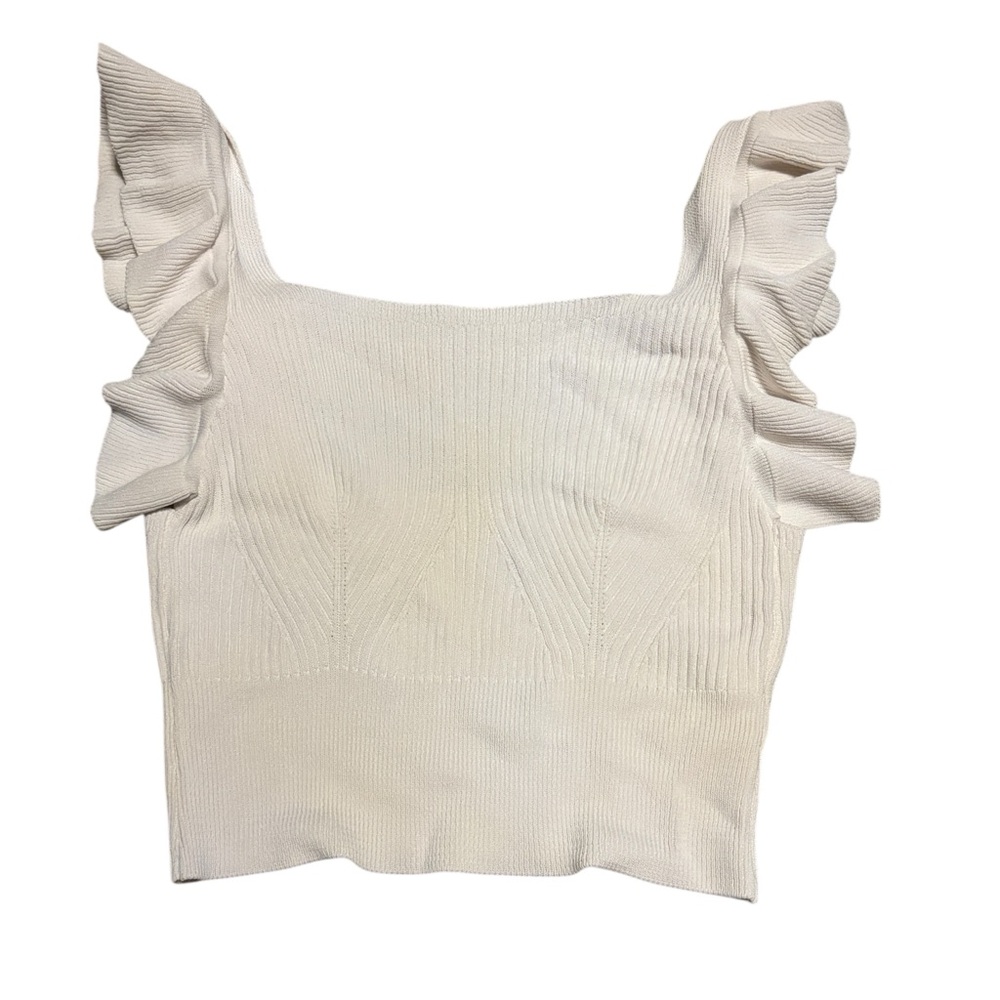 Elegant Cream Ruffle Sleeve Top from Italy